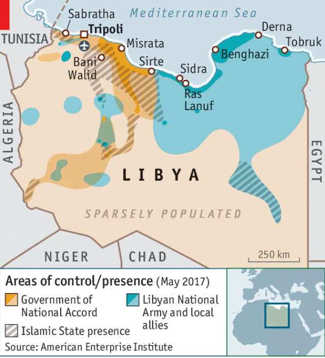 mappa libia economist
