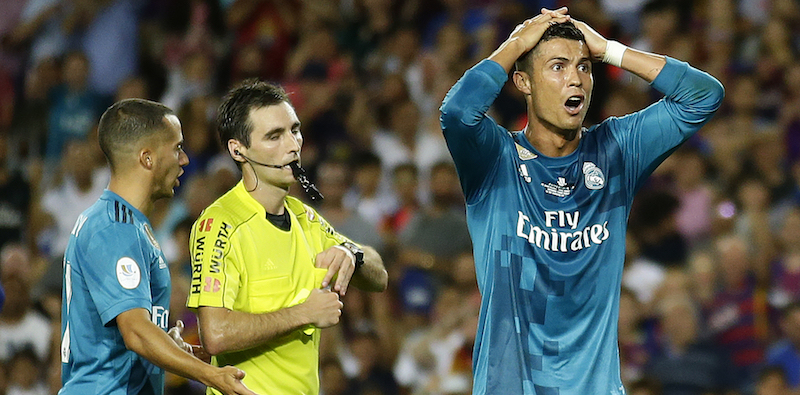 Cristiano Ronaldo durante la partita di ieri 
(AP Photo/Manu Fernandez)