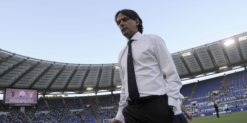 L'allenatore della Lazio Simone Inzaghi allo Stadio Olimpico di Roma prima della Supercoppa italiana 2017 (Marco Rosi/Getty Images)