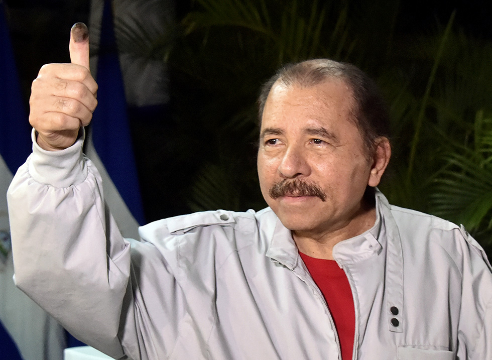 Daniel Ortega, Managua, 6 novembre 2016 (RODRIGO ARANGUA/AFP/Getty Images)