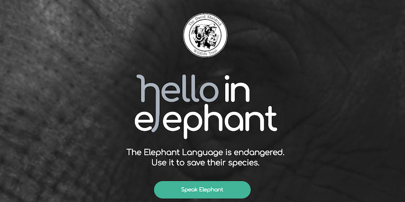 Il sito dell'applicazione per parlare come gli elefanti