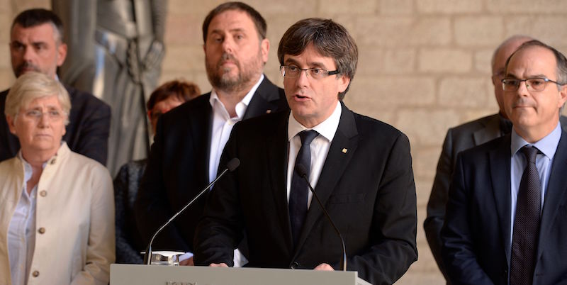 Il presidente catalano Carles Puigdemont (JOSEP LAGO/AFP/Getty Images)