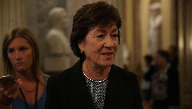 Susan Collins al Senato il 5 settembre 2017 
(Alex Wong/Getty Images)