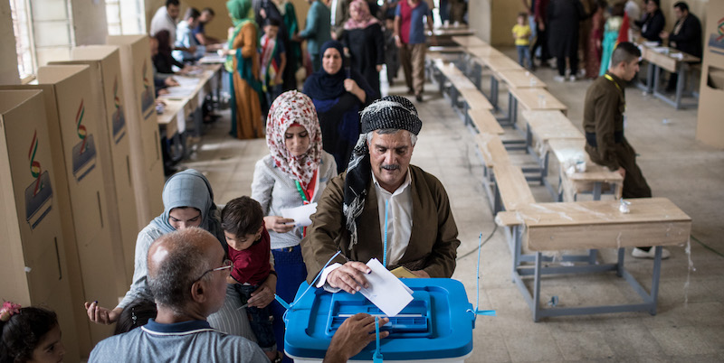 Un seggio elettorale a Kirkuk, in Iraq (Chris McGrath/Getty Images)