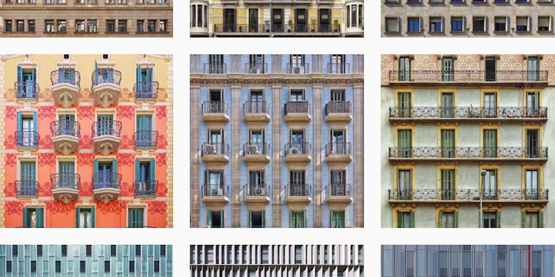 Alcune foto delle facciate di Barcellona scattate da Roc Isern