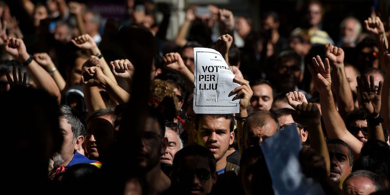 Una manifestazione a Barcellona (LLUIS GENE/AFP/Getty Images)