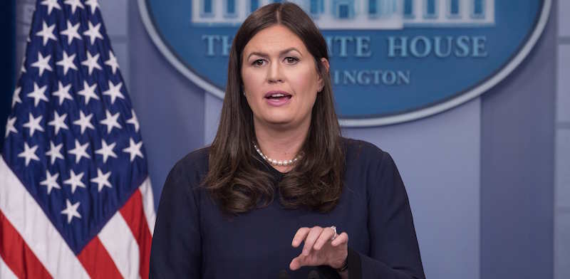La portavoce della Casa Bianca Sarah Huckabee Sanders
(NICHOLAS KAMM/AFP/Getty Images)