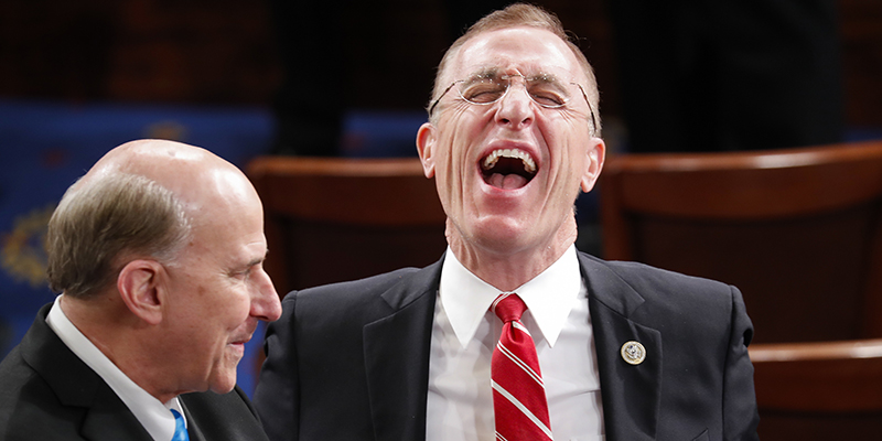 Tim Murphy, che ride. Washington, 28 febbraio 2017
(AP Photo/Pablo Martinez Monsivais)