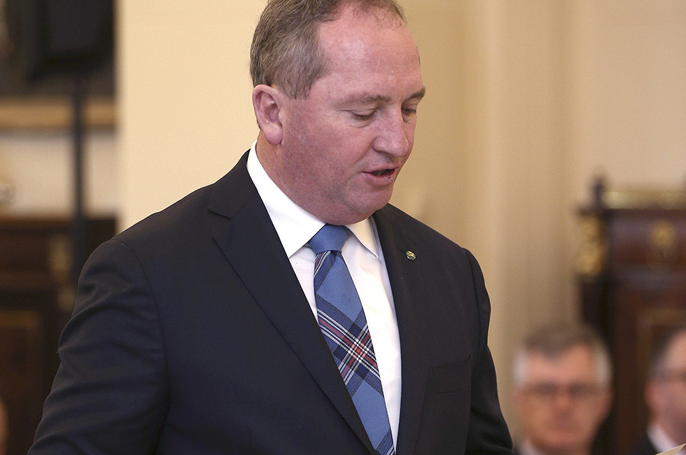 Barnaby Joyce nel luglio del 2016 a Canberra, Australia
(AP Photo/Rob Griffith, File)