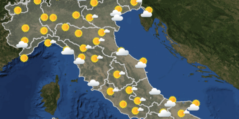 Le previsioni del tempo per lunedì 9 ottobre