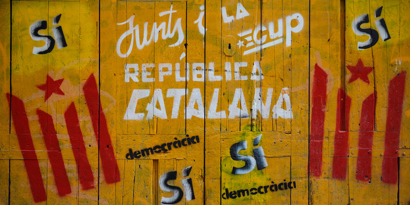 Scritte a favore dell'indipendenza della Catalogna a Barcellona (Jack Taylor/Getty Images)