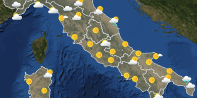 Le previsioni del tempo di domani