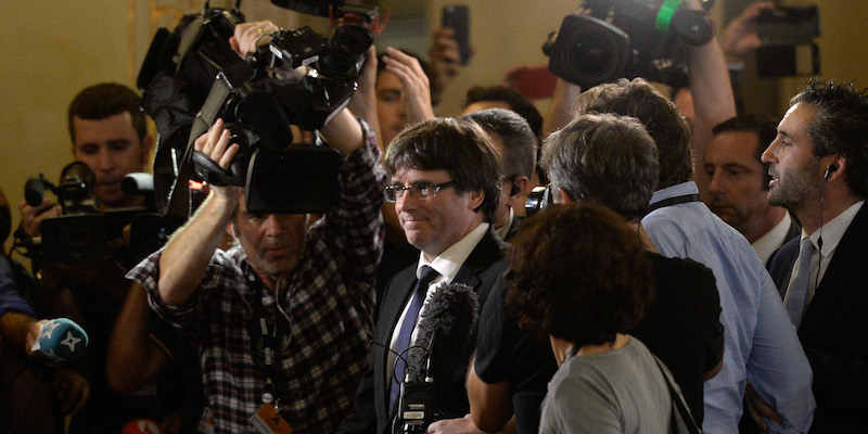 Il presidente catalano Carles Puigdemont (JOSEP LAGO/AFP/Getty Images)