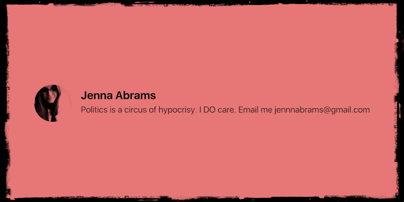 La descrizione di Jenna Abrams sul suo profilo Medium, ora chiuso