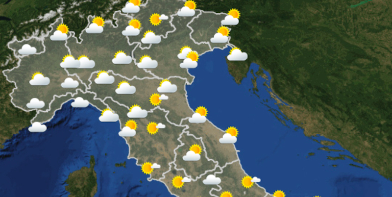 Le previsioni del tempo per lunedì 13 novembre