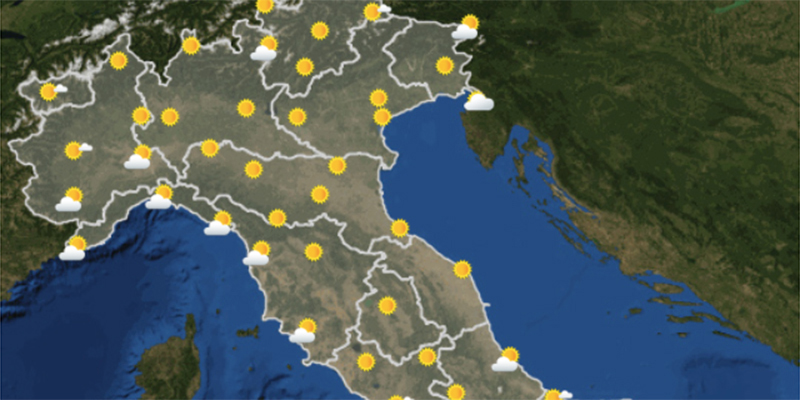 Le previsioni del tempo per domenica 19 novembre