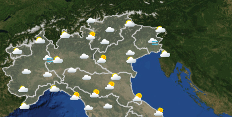 Le previsioni del tempo per giovedì 23 novembre