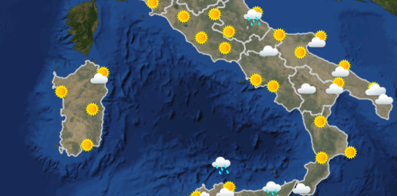 Le previsioni del tempo per lunedì 27 novembre