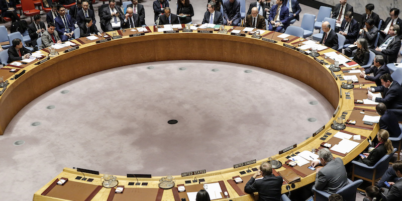 Il Consiglio di Sicurezza dell'ONU, il 22 dicembre 2017, a New York (KENA BETANCUR/AFP/Getty Images)