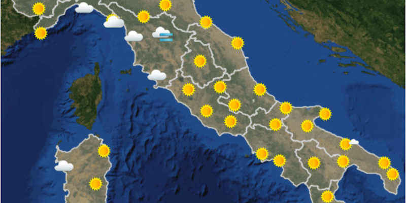 Previsioni del tempo domenica