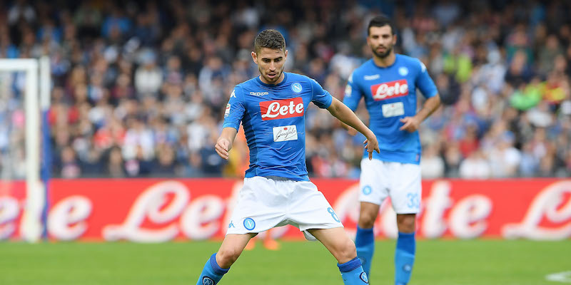 Jorginho durante Napoli-Sassuolo di Serie A (Francesco Pecoraro/Getty Images)