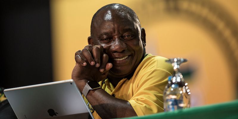 Cyril Ramaphosa, il 17 dicembre 2017 (GULSHAN KHAN/AFP/Getty Images)