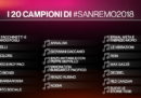 Sanremo 2018: i nomi dei 20 cantanti in gara