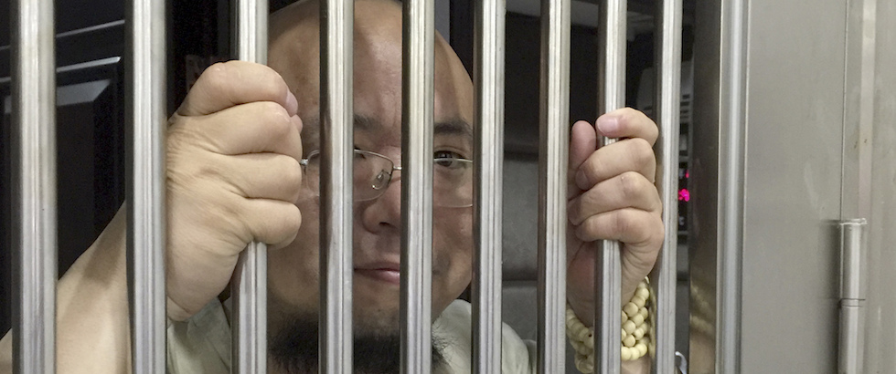 Wu Gan in un carcere a Nanchino nel maggio 2015
(AP Photo)