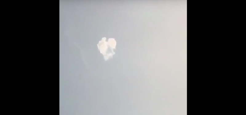 Immagine del missile intercettato tratta da un video pubblicato su YouTube
