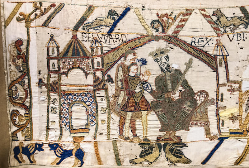 Una scena dell'Arazzo di Bayeux con re Edoardo il Confessore
(Wikimedia)