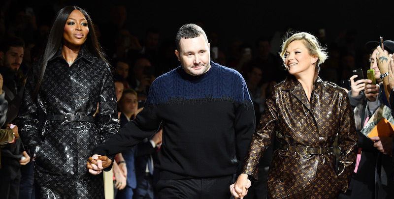 Naomi Campbell, Kim Jones e Kate Moss alla sfilata di Louis Vuitton a Parigi, 18 gennaio 2018
( Pascal Le Segretain/Getty Images)