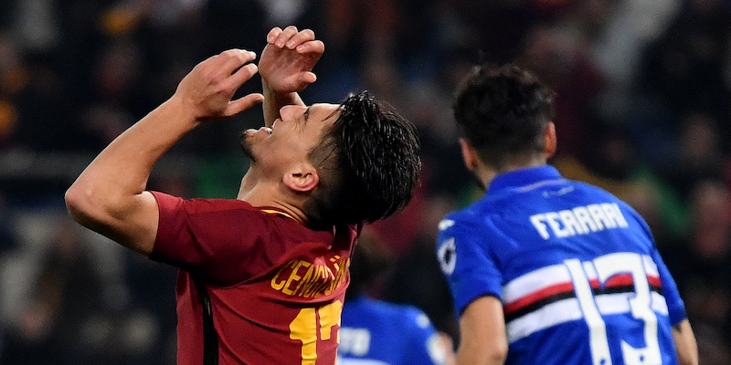 Cengiz Under in Roma-Sampdoria (ALBERTO PIZZOLI/AFP/Getty Images)
