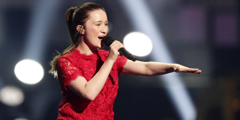 Sigrid si esibisce durante la cerimonia di assegnazione del premio Nobel per la pace, l'11 dicembre 2017(BERIT ROALD/AFP/Getty Images)