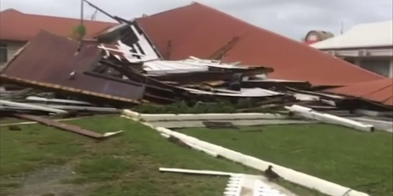 Il parlamento dopo il passaggio del ciclone, Nuku’alofa, Tonga 13 febbraio 2018
(TVNZ via AP)