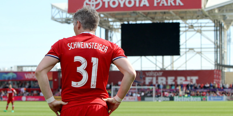 Bastian Schweinsteiger al Toyota Park di Chicago, stadio dei Chicago Fire (Dylan Buell/Getty Images)