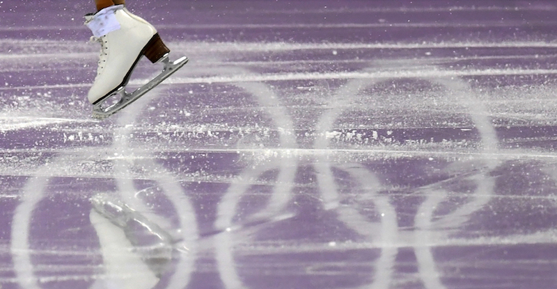 Un pattino della statunitense Mirai Nagasu nella gara di pattinaggio artistico femminile, programma libero, Gangneung, Corea del Sud, 23 febbraio 2018

(KIRILL KUDRYAVTSEV/AFP/Getty Images)