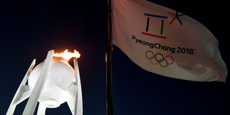 Il braciere olimpico allo Stadio Olimpico di Pyeongchang (Florien Choblet - Pool/Getty Images)