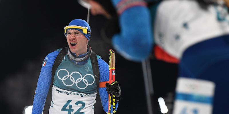 Dominik Windisch al termine della gara (FRANCK FIFE/AFP/Getty Images)