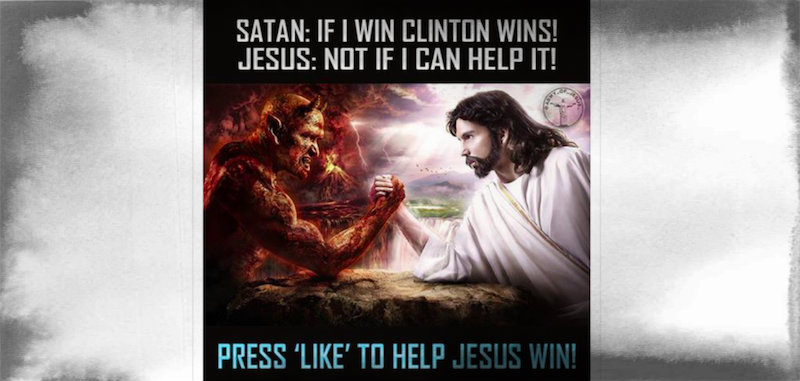 Un post della pagina Facebook “Army of Jesus” creata dai troll russi durante la campagna elettorale americana del 2016