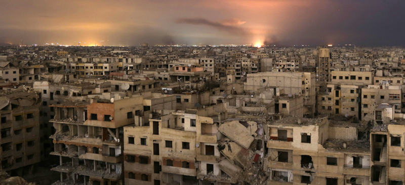 Ghouta orientale, fotografata venerdì. (AMMAR SULEIMAN/AFP/Getty Images)