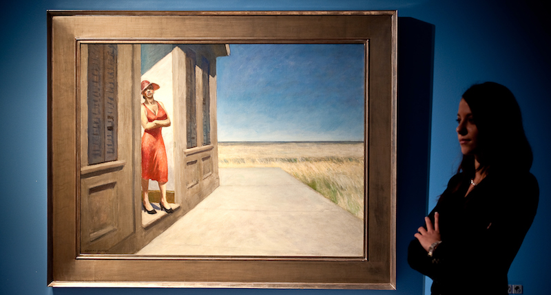 Un quadro di Edward Hopper in mostra a Roma, nel 2010
(ANDREAS SOLARO/AFP/Getty Images)