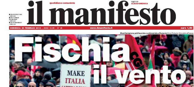 Le prime pagine di domenica 25 febbraio 2018