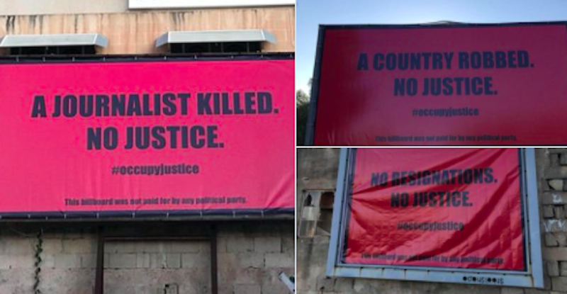 Anche a Malta hanno appeso dei cartelloni come quelli di “Tre manifesti a Ebbing, Missouri”