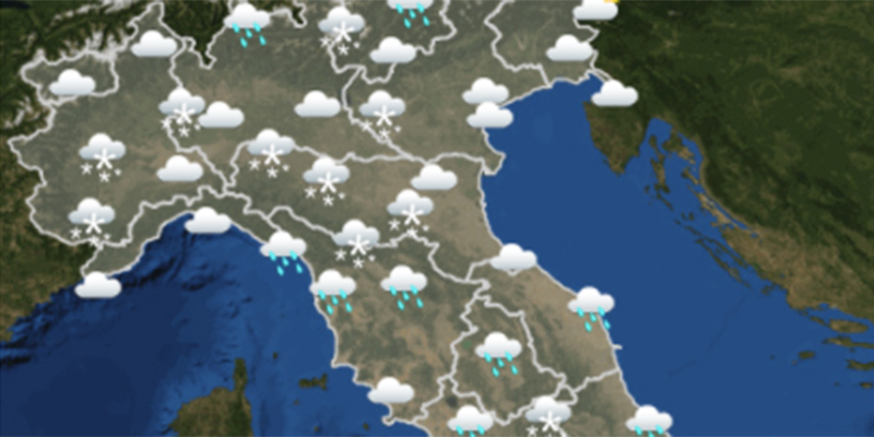 Le previsioni meteo per domani, domenica 25 febbraio