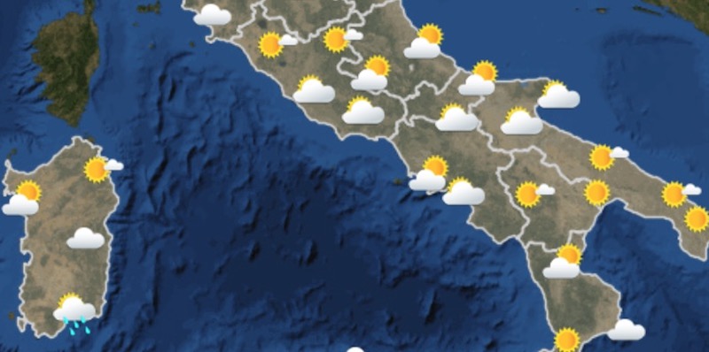 Le previsioni del tempo sull'Italia centrale per la mattina del 5 febbraio 2018 del Servizio Meteorologico dell'Aeronautica Militare