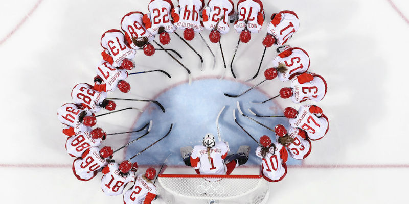 La squadra femminile russa di hockey sul ghiaccio – Gangneung, 13 febbraio 2018
(Ronald Martinez/Getty Images)