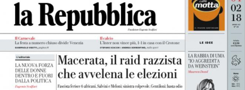 Le prime pagine di domenica 4 febbraio 2018