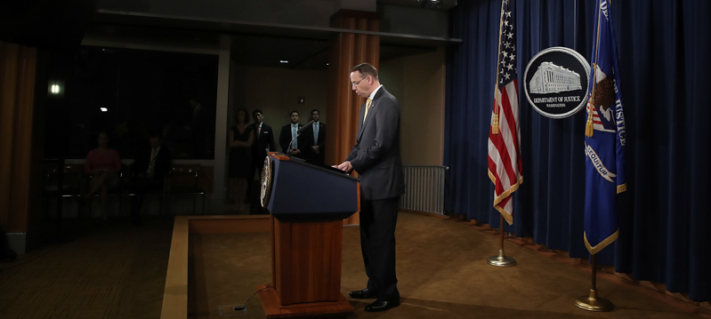 Il vice procuratore generale Rod Rosenstein.((Win McNamee/Getty Images)