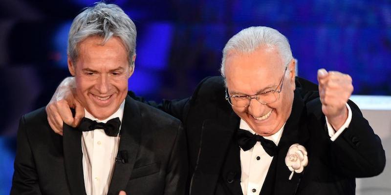 Claudio Baglioni e Pippo Baudo – Sanremo, 7 febbraio 2018
(ANSA/ETTORE FERRARI)