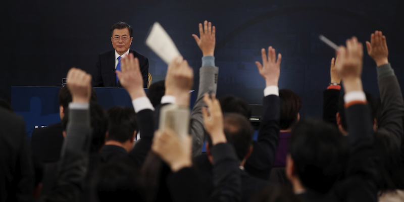 Il presidente sudcoreano Moon Jae-in (KIM HONG-JI/AFP/Getty Images)